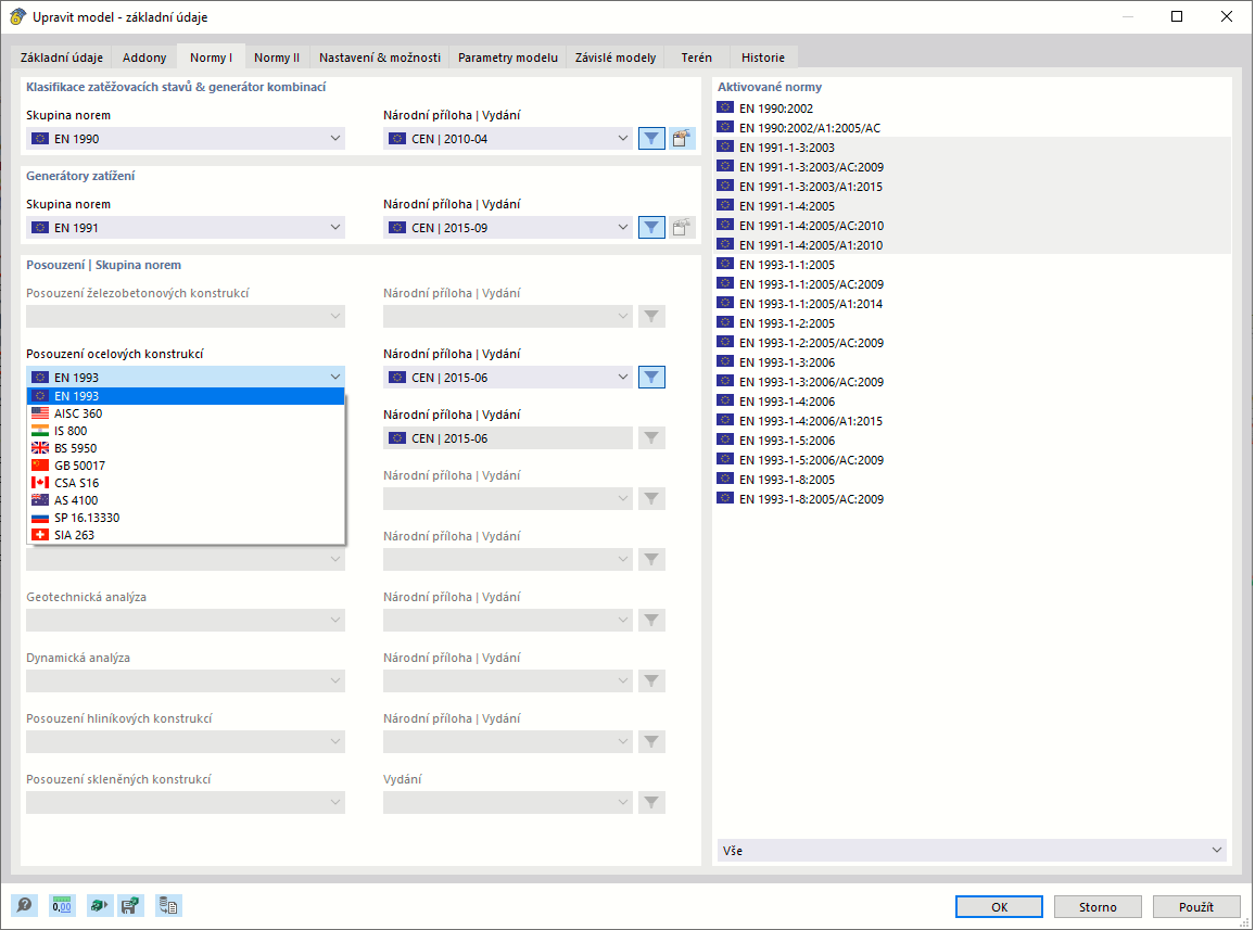 Výběr normy pro posouzení ocelových konstrukcí