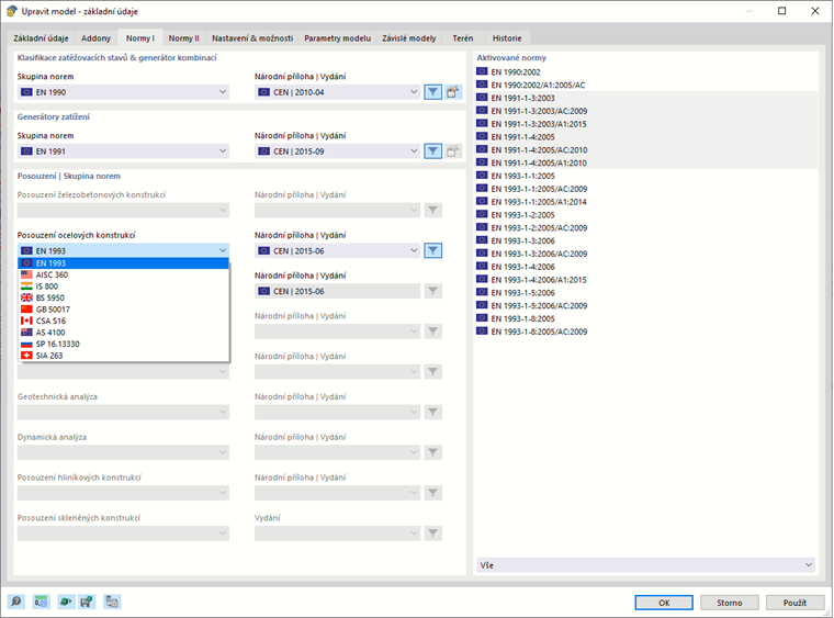 Výběr normy pro posouzení ocelových konstrukcí