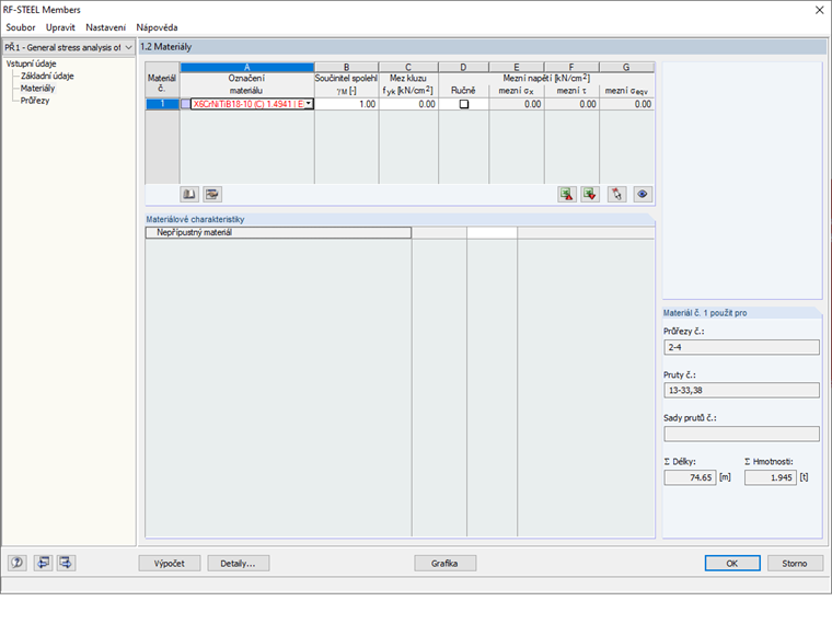 Nerezová ocel v přídavném modulu RF-/STEEL