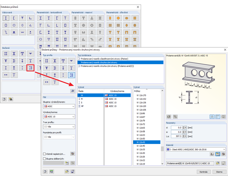 Prolamované nosníky