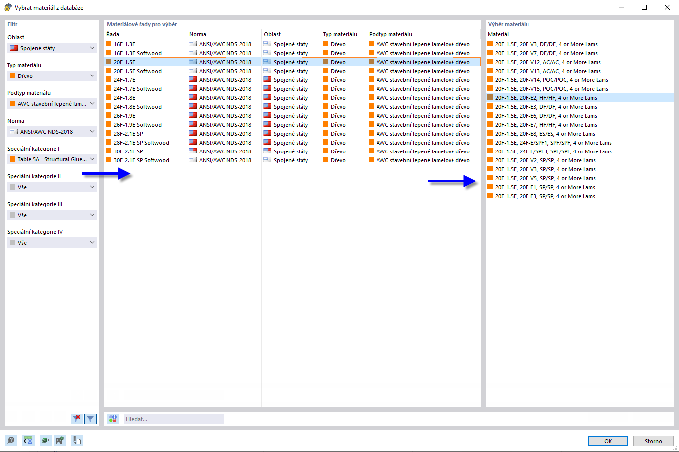 Výběr dřevěného materiálu podle americké normy v knihovně
