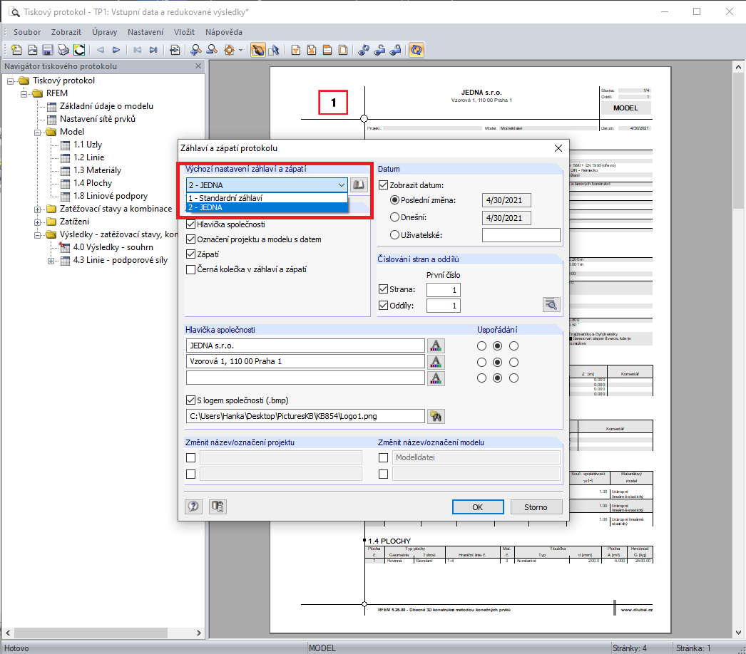 Vyberte záhlaví protokolu