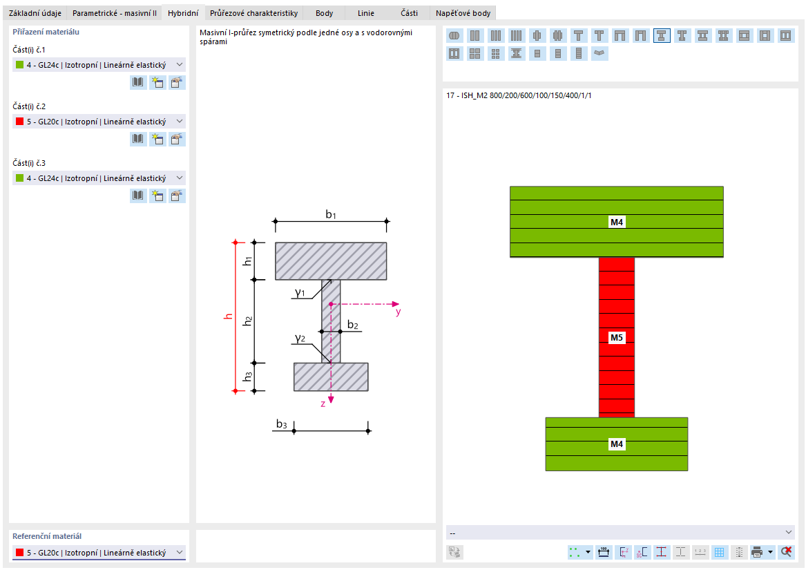 Zadání hybridního průřezu