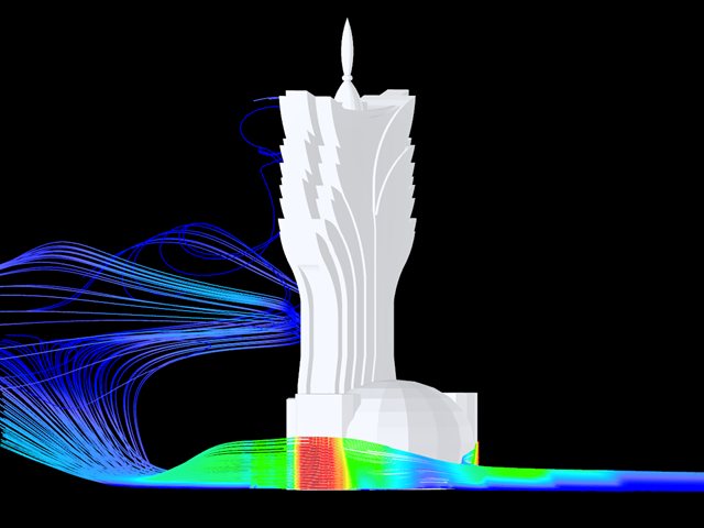 Grand Lisboa a výsledky simulace větru