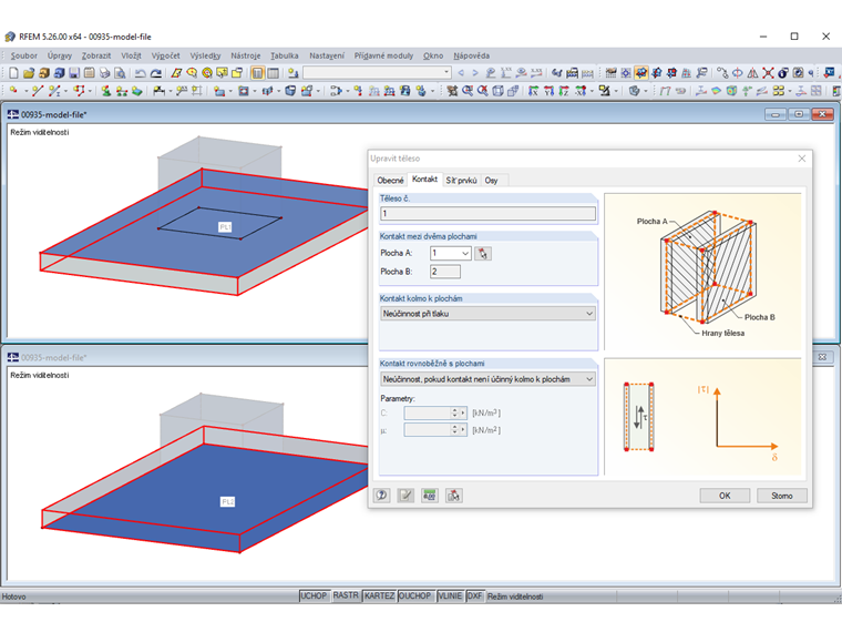Kontaktní plocha A je kontaktní plocha PL1