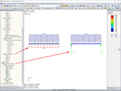 Zobrazení kontaktní síly pružného podloží prutu