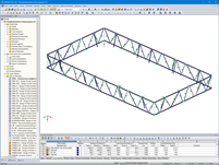 RSTAB model ocelové fasádní příhradové konstrukce o výšce cca 10 m (© Gruner AG)