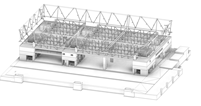 Ocelová konstrukce vnější fasádní příhradové konstrukce ve dvou nejvyšších podlažích (© Gruner AG)