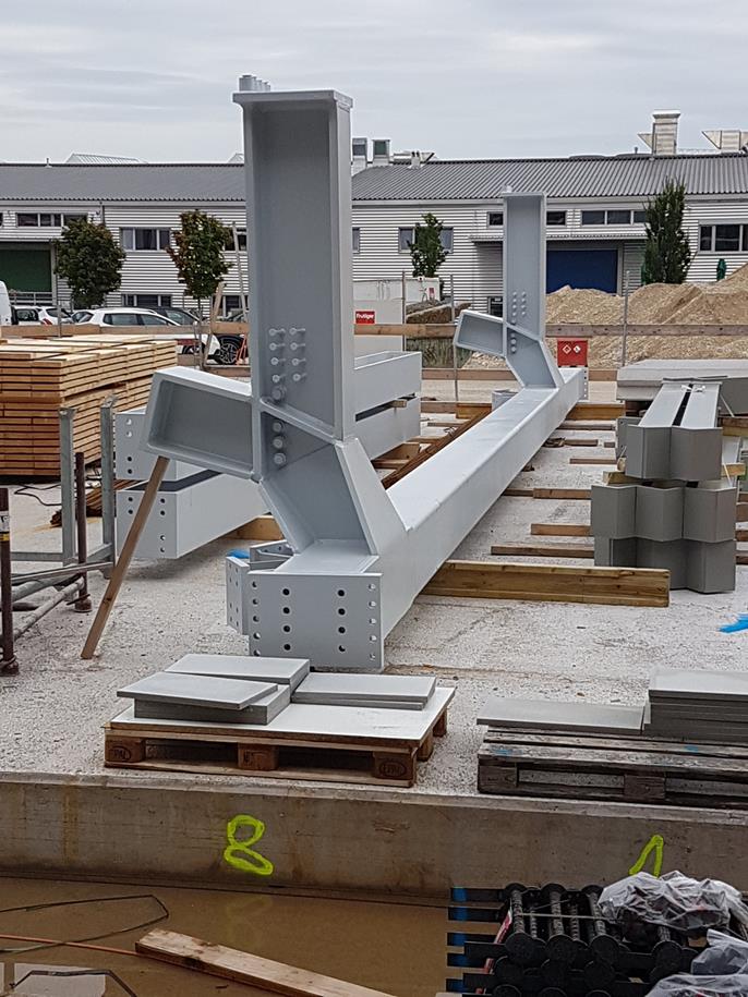 Příhradový styčník se šikmým sloupem (© Gruner AG)