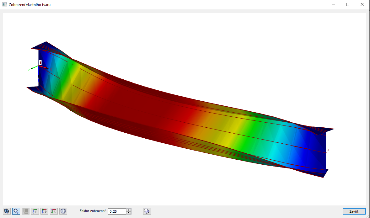 Vlastní tvar prostého nosníku