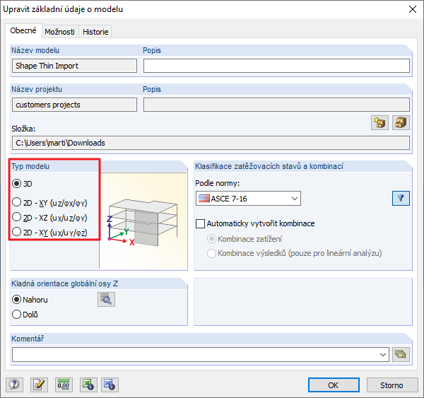 FAQ 005011 | Můj prut je při importu z programu SHAPE-THIN do 2D modelu v programu RFEM v souladu se sklonem hlavní osy. Jak to mohu opravit?