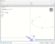 Natočení linie pomocí pomocného uzlu s vyznačením os linií