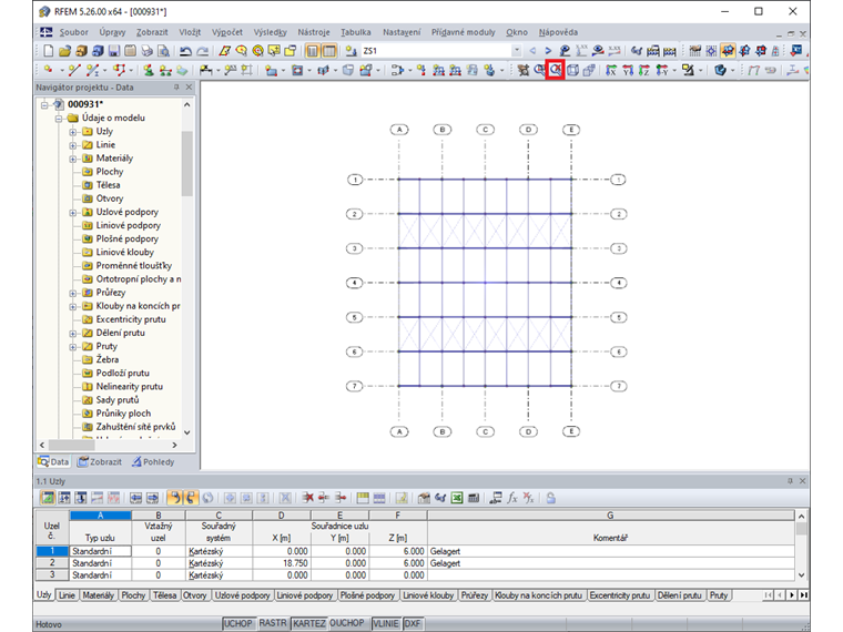 Pohled se zohledněním pomocných objektů