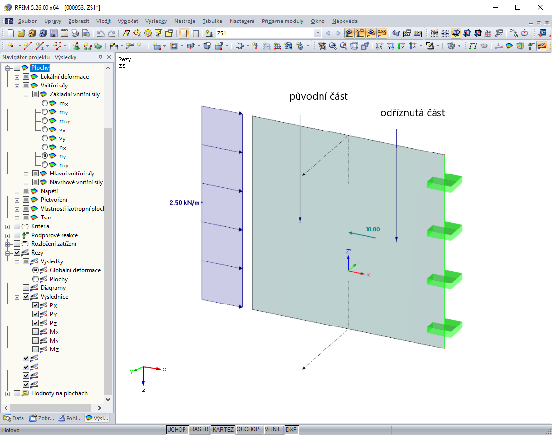 Příklad 2: Svislý řez stěnou