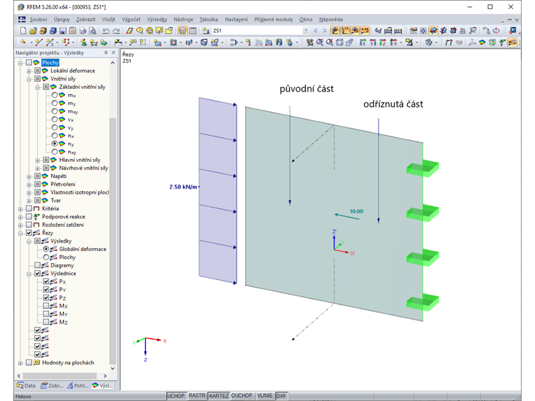 Příklad 2: Svislý řez stěnou