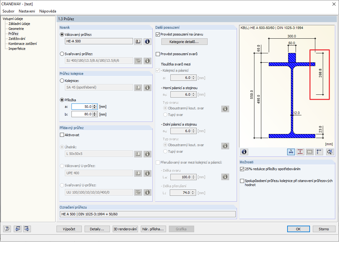 FAQ 005017 | V jakém místě se nacházejí stanovené podporové síly pro nosník jeřábové dráhy? Na spodní pásnici nosníku jeřábové dráhy, nebo ve středu smyku průřezu?