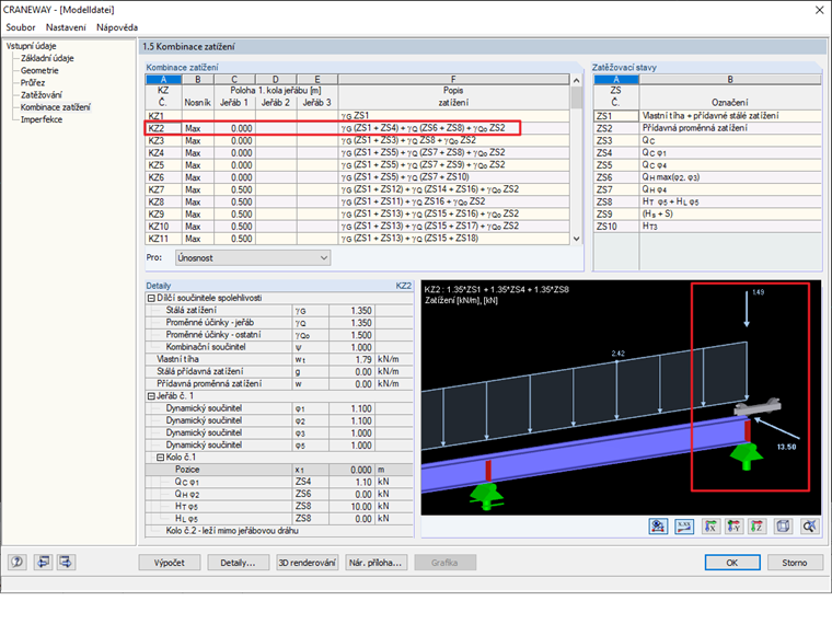 FAQ 005017 | V jakém místě se nacházejí stanovené podporové síly pro nosník jeřábové dráhy? Na spodní pásnici nosníku jeřábové dráhy, nebo ve středu smyku průřezu?
