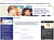 Žádost o bezplatnou studentskou verzi nebo její prodloužení