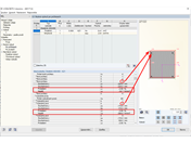 Zobrazení navržených napětí a protažení v modulu RF-CONCRETE Columns