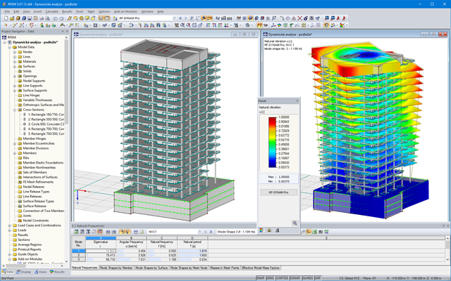 Statická a dynamická analýza výškové budovy