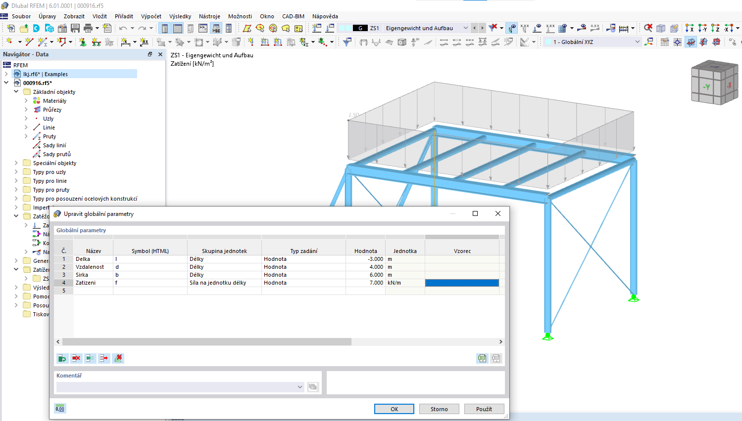 Funkce 002002 | Možnost parametrického zadávání