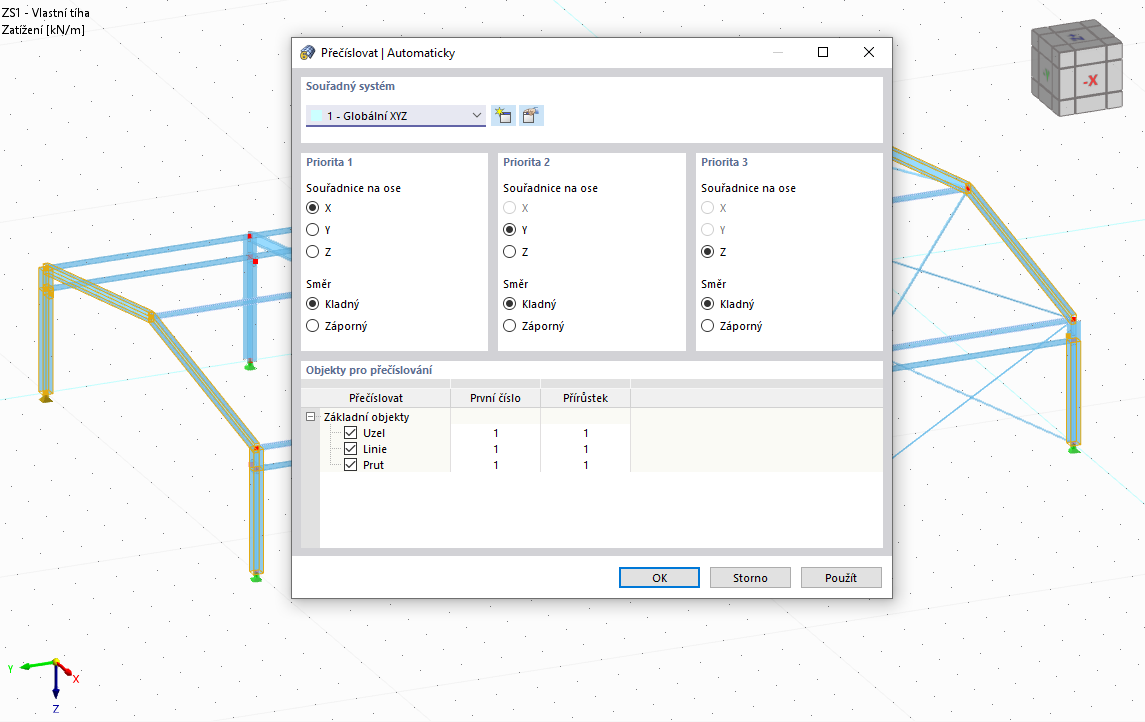 Funkce 002008 | Možnost automatického přečíslování objektů
