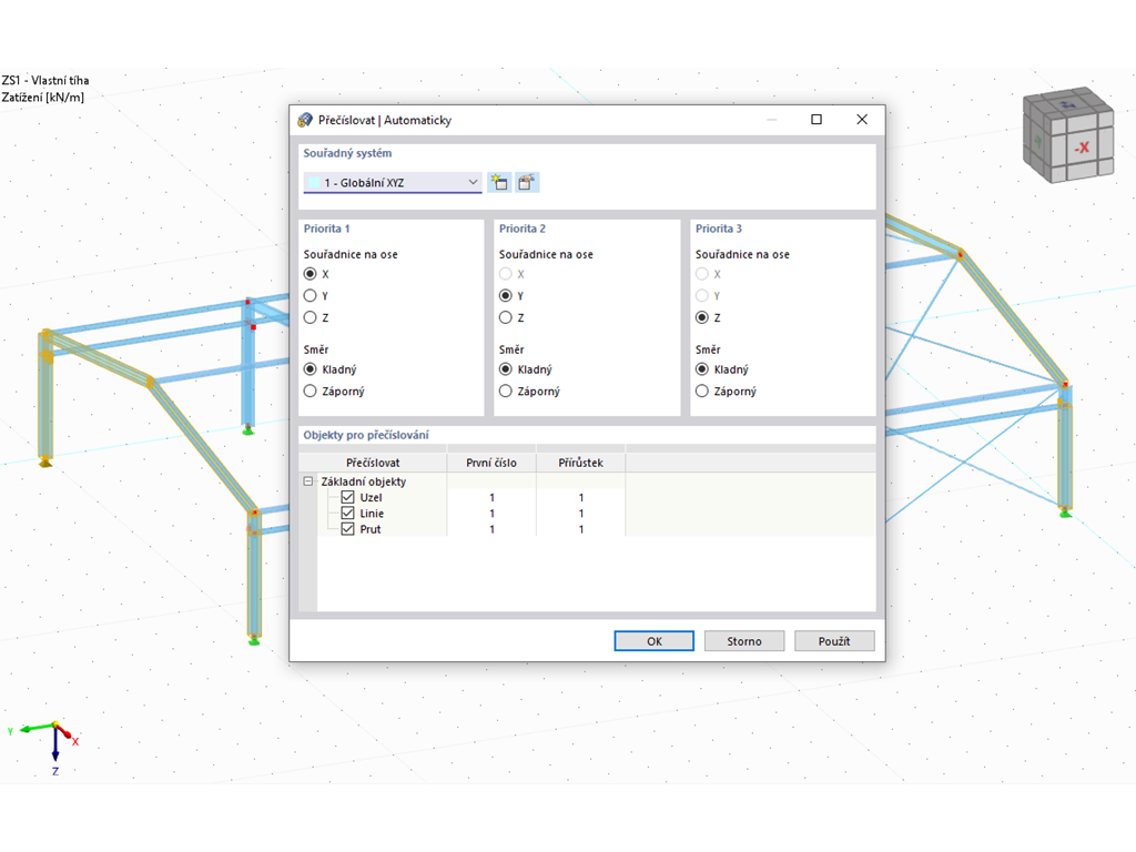 Funkce 002008 | Možnost automatického přečíslování objektů