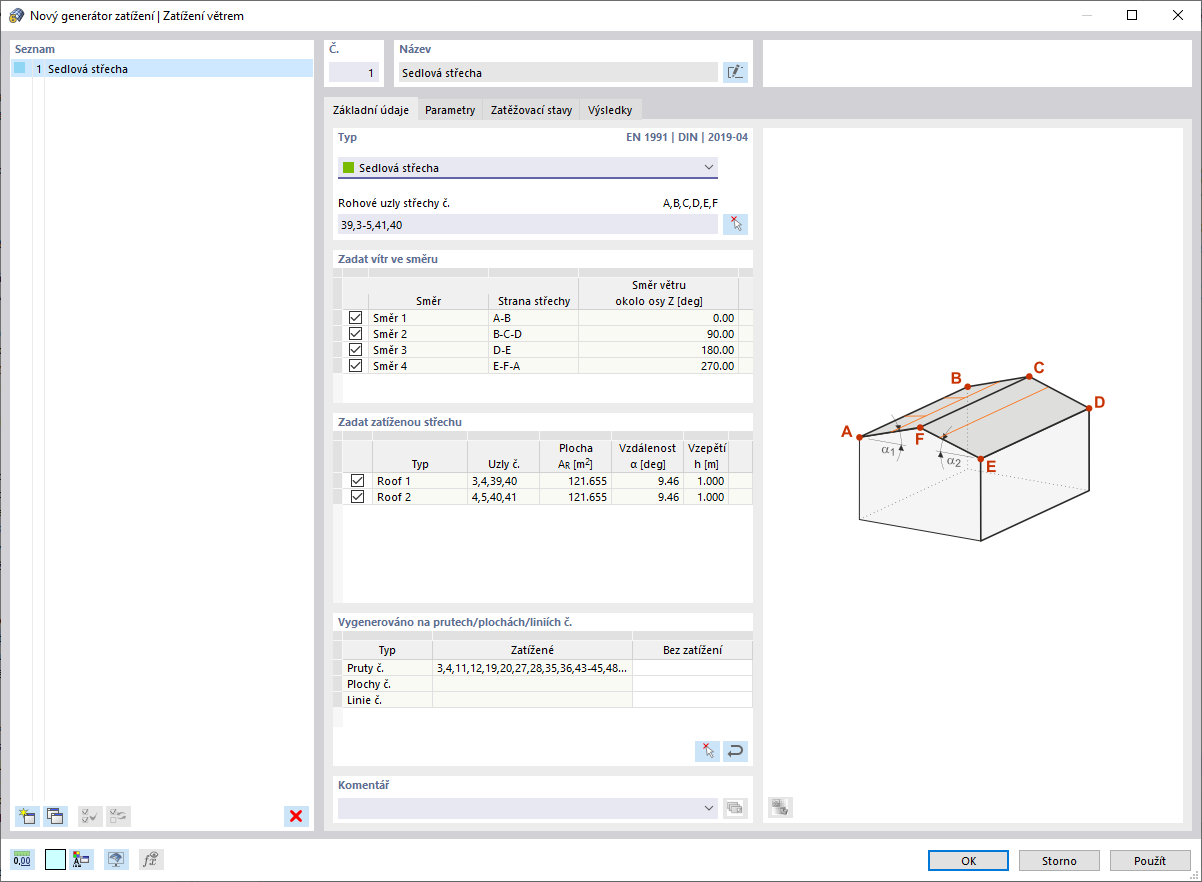 Funkce 002013 | Generování zatížení větrem
