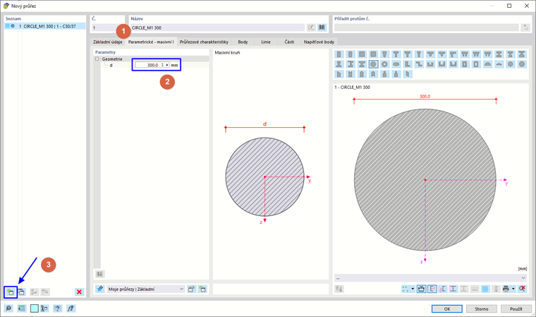 Zadání parametrického řezu