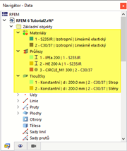Základní typy objektů v navigátoru