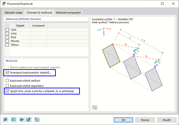 Vytvoření a propojení objektů