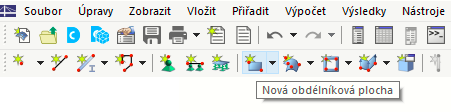 Tlačítko "Nová obdélníková plocha"