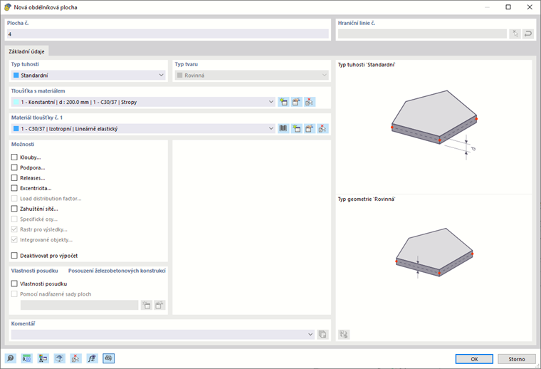 Dialog "Nová obdélníková plocha"
