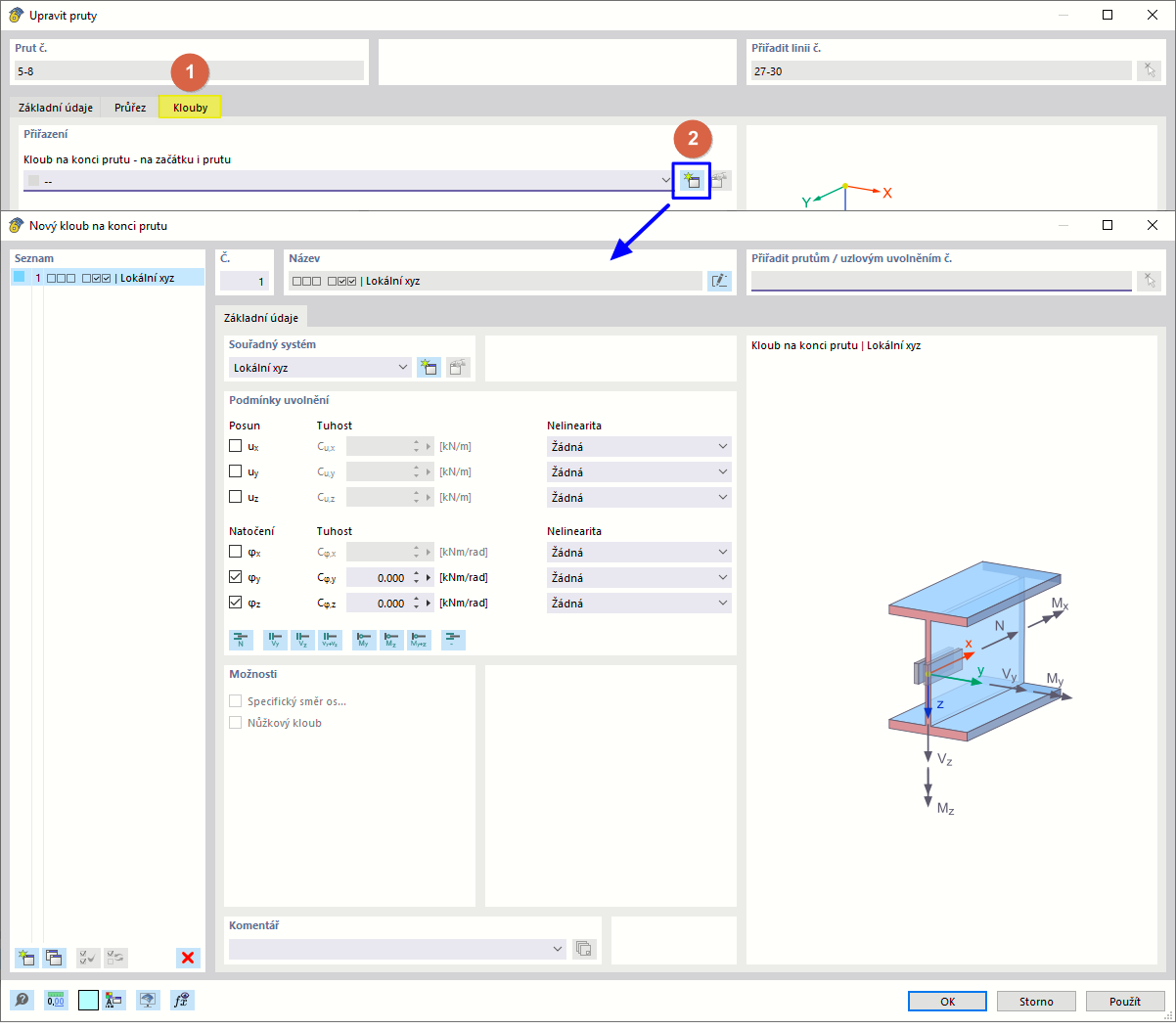 Zadání nového kloubu