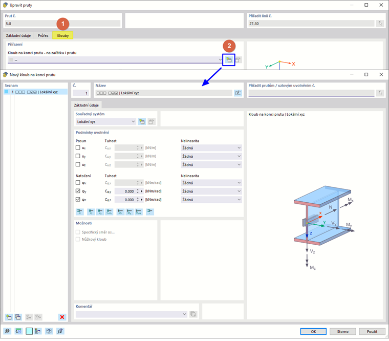 Zadání nového kloubu