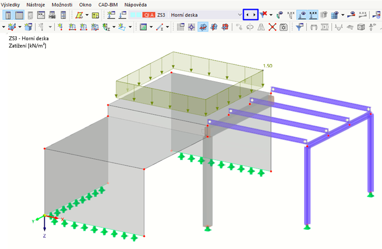 Užitné zatížení horní desky