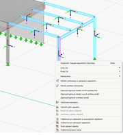 Zobrazení lokálních os prutů
