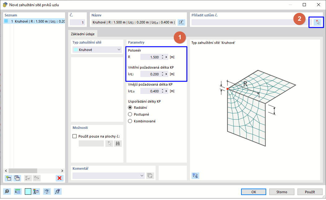 Zadání zahuštění sítě uzlů