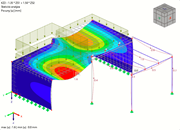 Deformace od vlastní tíhy a užitného zatížení na dolní desku (KZ2)