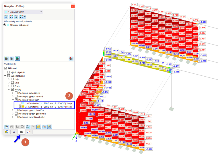 Viditelnost stěnových ploch