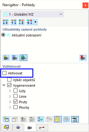 Deaktivace viditelností