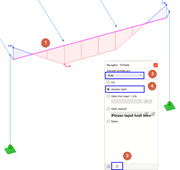 Použití aktuálního výběru pro zobrazení momentů nosníku rámu