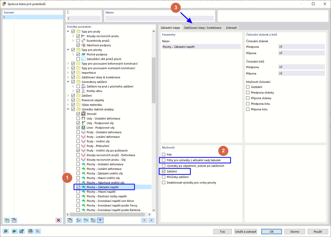 Výběr dat tiskového protokolu