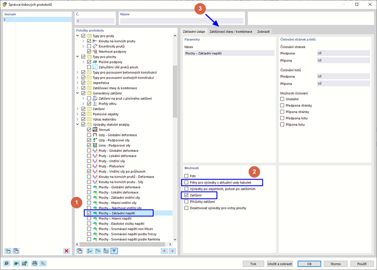Výběr dat tiskového protokolu