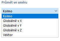 Výběr směru promítání