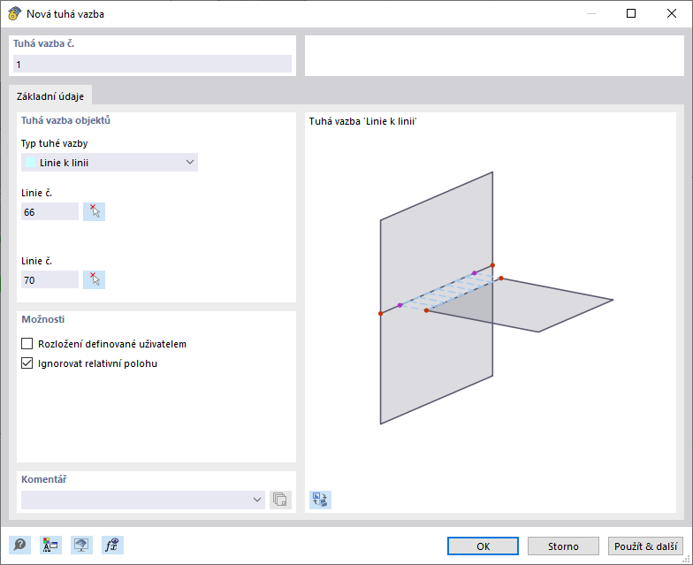 Dialog "Nové tuhé spojení"