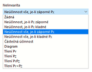 Výběr nelinearity podpory