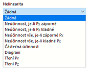 Výběr nelinearity podpory