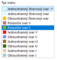 Výběr typu svaru