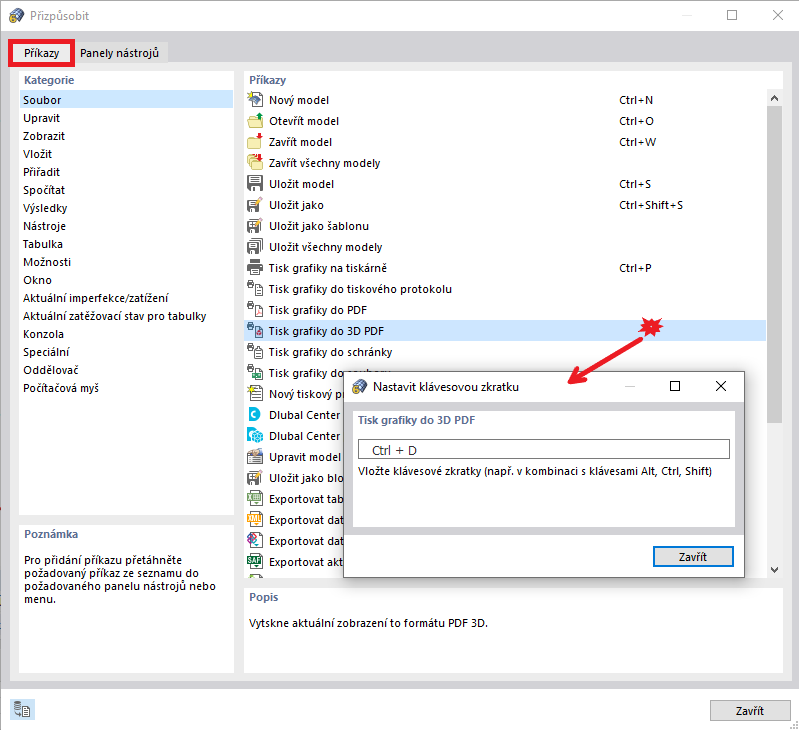FAQ 005049 | Je možné určitým příkazům přiřadit libovolnou kombinaci kláves (například kopírovat do schránky atd.)?